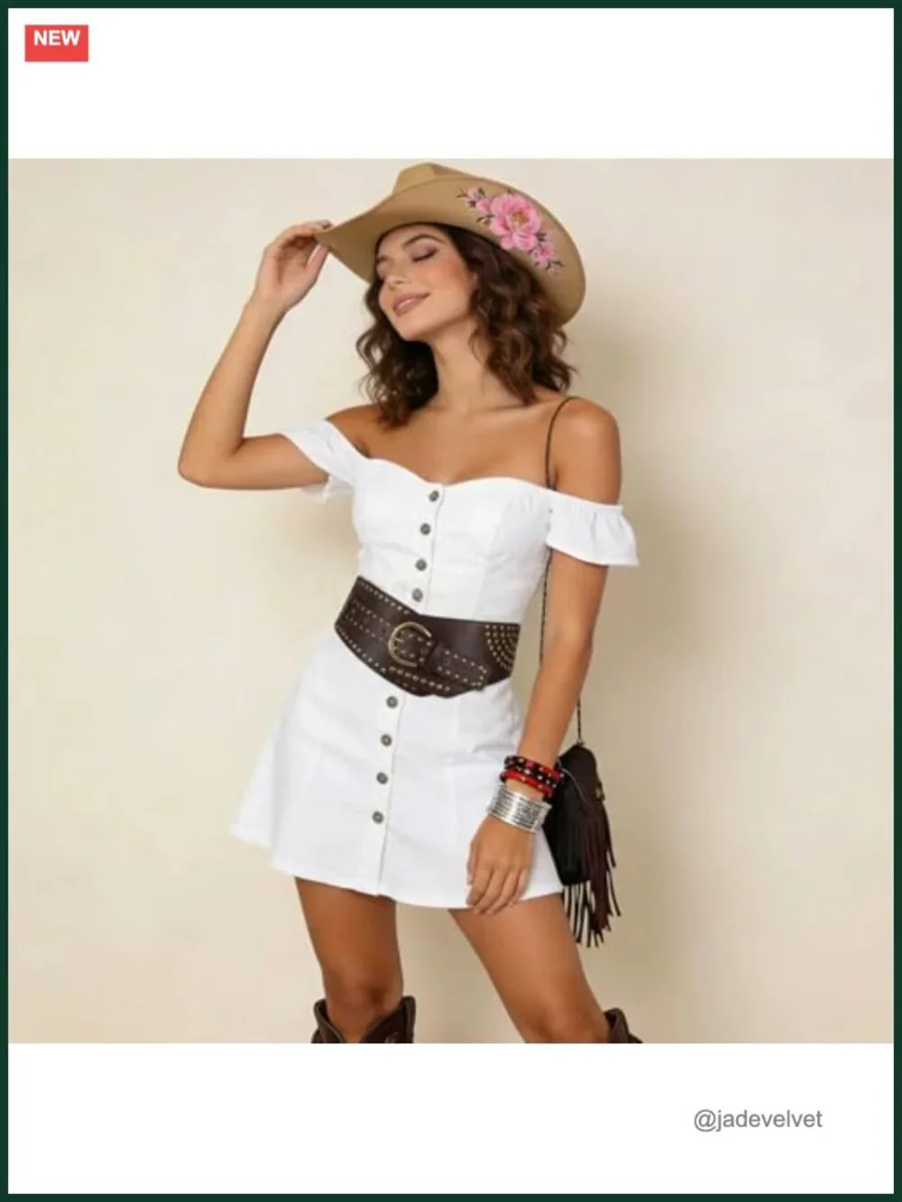 Women Vintage Wide Elastic Belt with Rivets Metal Buckle Faux Leather Stretchy